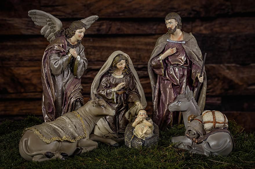 сцена на Рождество Христово, раждане на Исус, Исус дете, Мария, Джоузеф, Исус, Бъдни вечер, ангел, Коледа, Адвентен сезон, Коледно парти