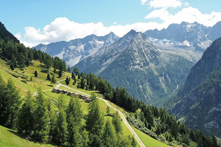 горы, горная тропа, Альпы, сарай, сено, юго-Tirol, долина Арнталь, Пуш-лобизер, горный пейзаж, гора, пейзаж