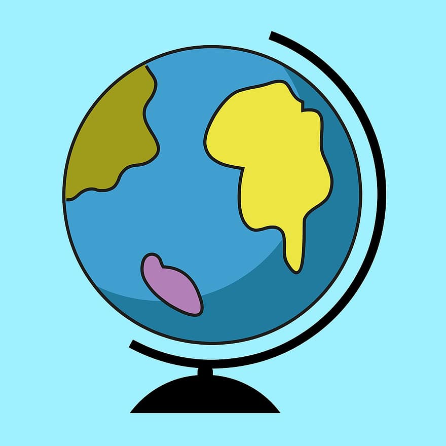 globe, dunia, tanah, alat tulis, sekolah, belajar, planet, geografi, ikon, vektor, simbol