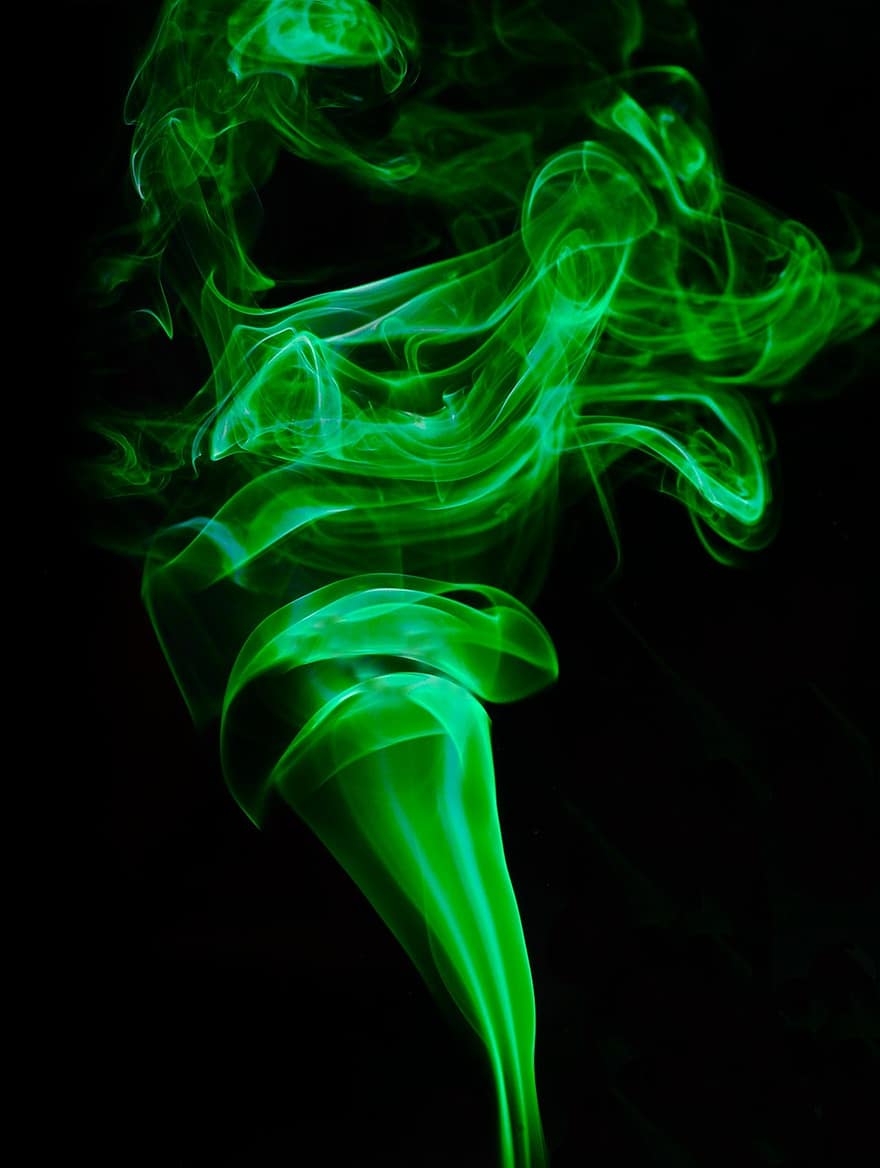 Fumo, verde, modello, fumo nero