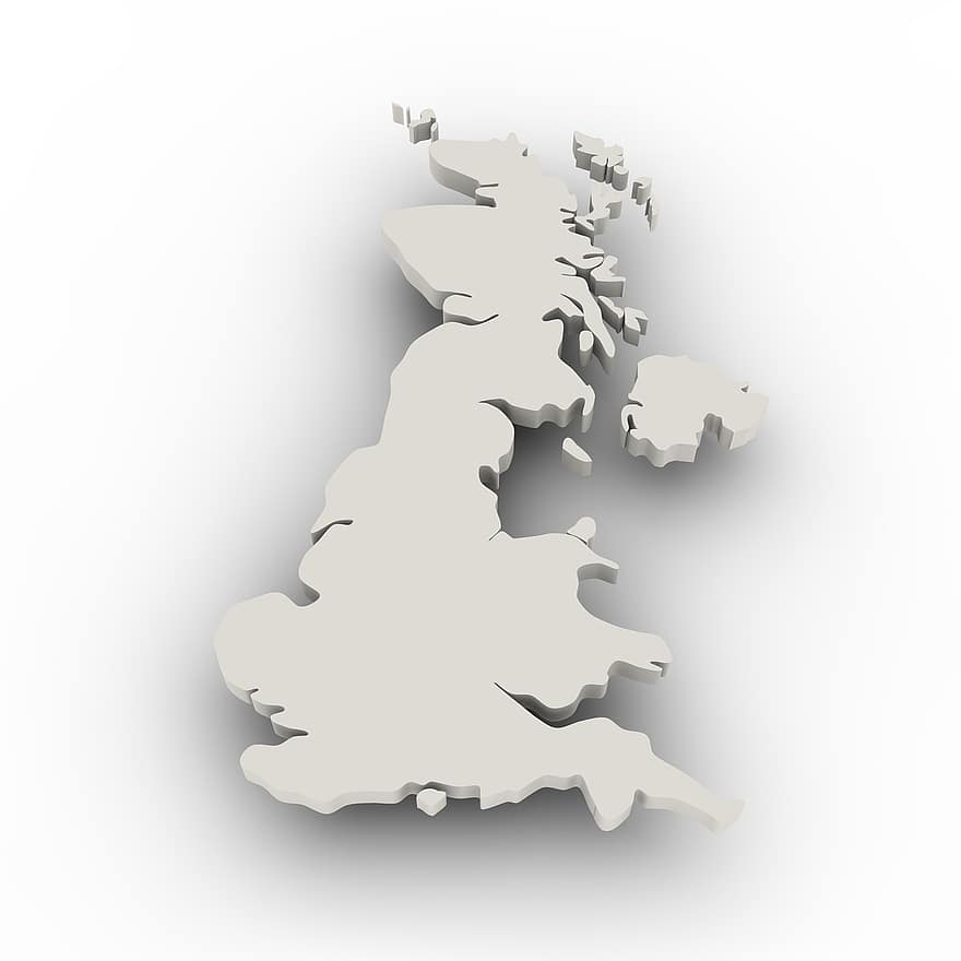 Map, United Kingdom, Borders, Country, States Of America