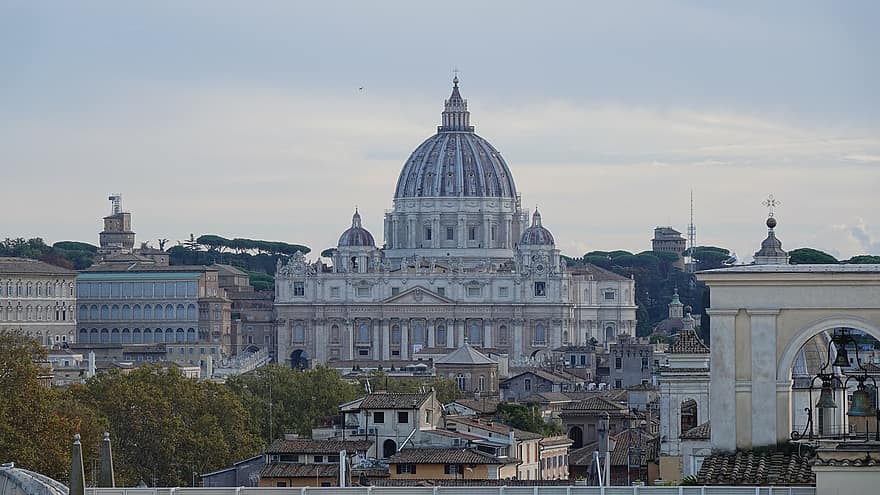 seyahat, Avrupa, turizm, San Pietro, Vatikan, kubbe, Roma, erkek arı, çatılar