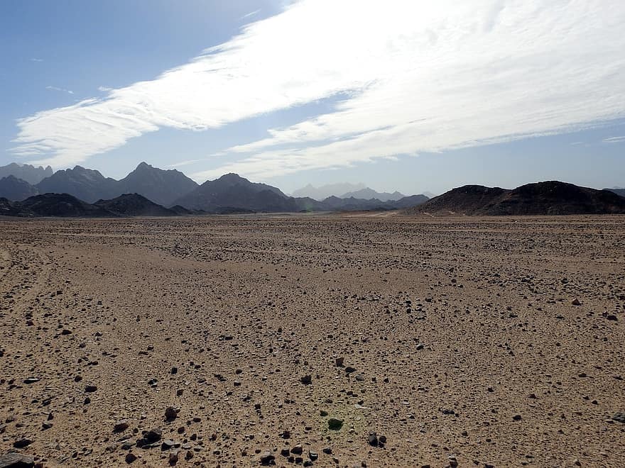 Wüste, Sand, Berge, trocken, Stein, Landschaft, Abenteuer, Wolke, heiß, Ägypten