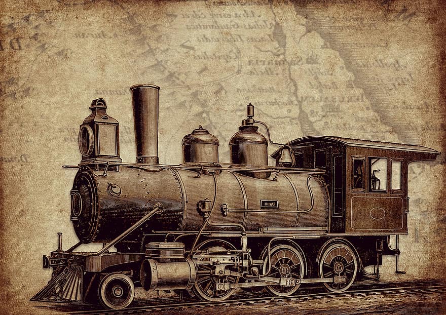 årgång, lokomotiv, mogul, steampunk, järnväg, historiskt, historia, smalspårig järnväg, 1892, Jaffa-jerusalem, gammal