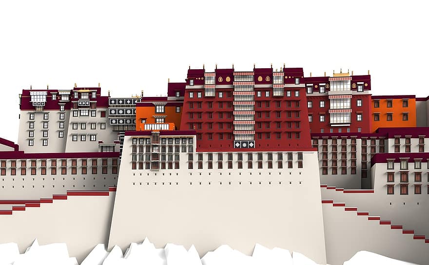 potala, palazzo, Lhasa, architettura, costruzione, Chiesa, Luoghi di interesse, storicamente, turisti, attrazione, punto di riferimento