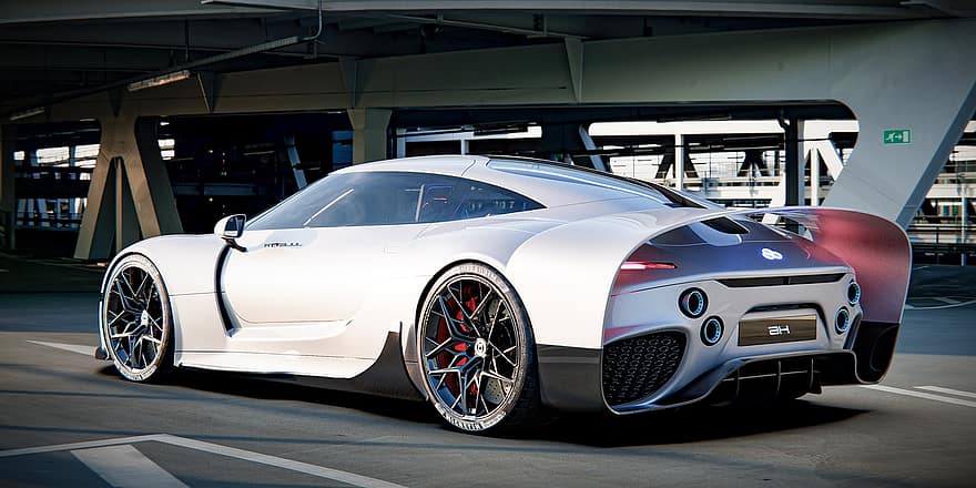 車、高級車、車両、自動、自動車、自動車の、光沢のある、現代の、未来的な、設計