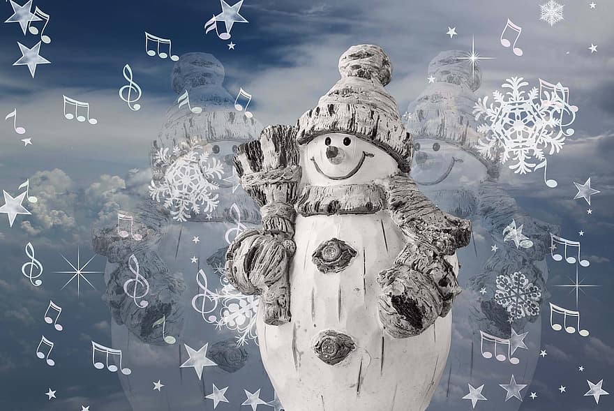 Noel, dekorasyon, kutlama, Aralık, sezon, kış, kardan adam, mutlu Noeller
