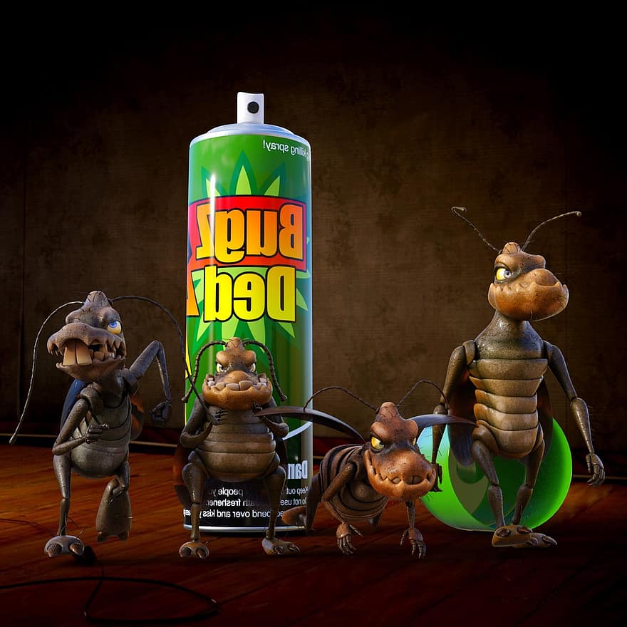 Cockroaches, Vermin, Pest, Insect, Nature, Disgust, Plage, Cockroach, Beetle, Cryptogamic Treatment, Cartoon