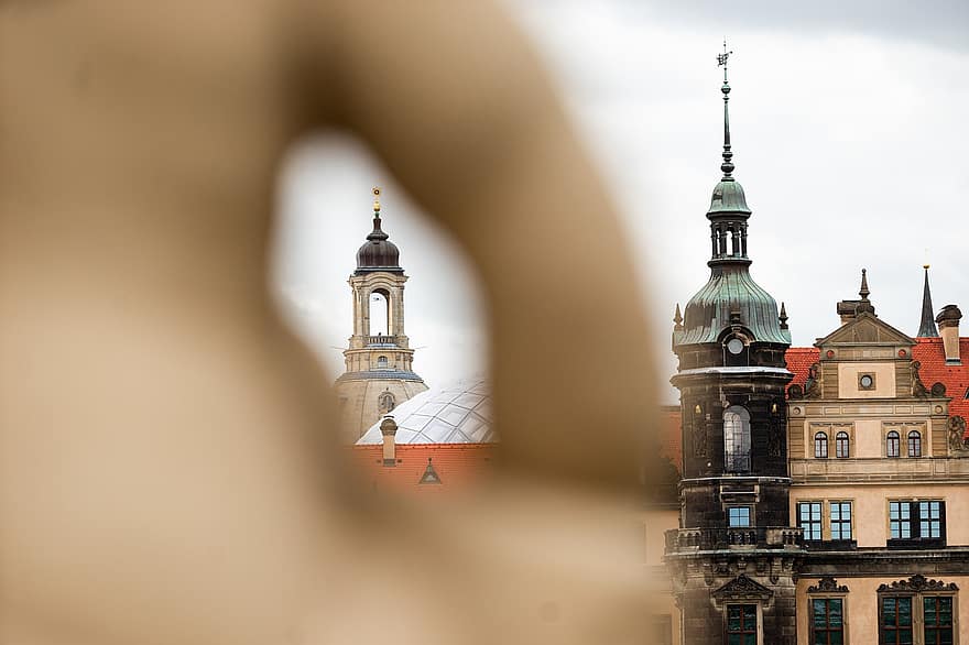 kerk, gebouw, toren, mijlpaal, Dresden, frauenkirche, architectuur, Saksen, historisch centrum, Duitsland, stad