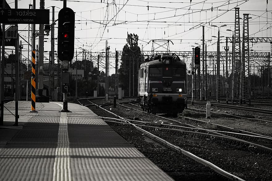 rail, locomotive, olsztyn, Pologne