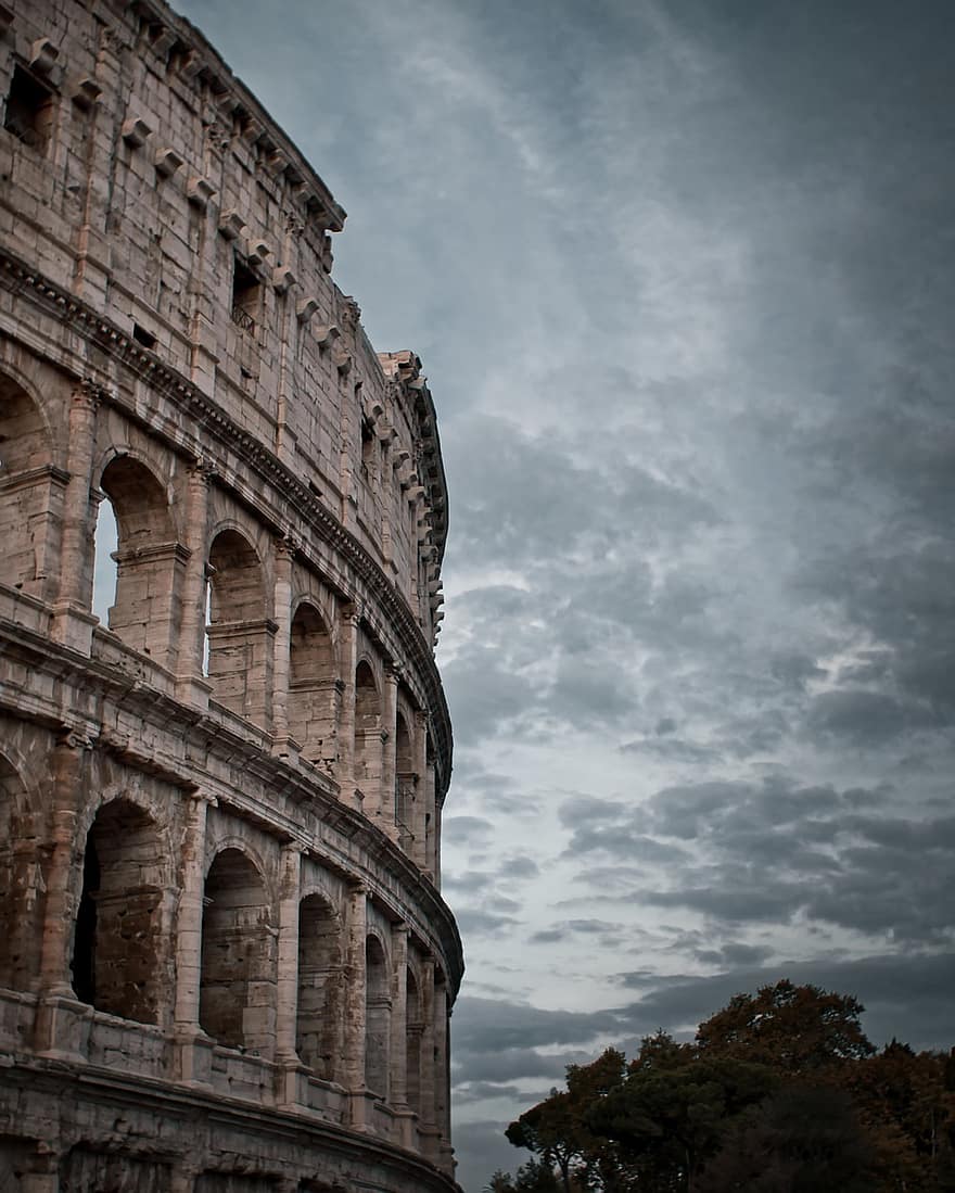 koloseum, Rzym, Włochy, turystyka, architektura, romans, antyk, Europa, arena, punkt orientacyjny, historia