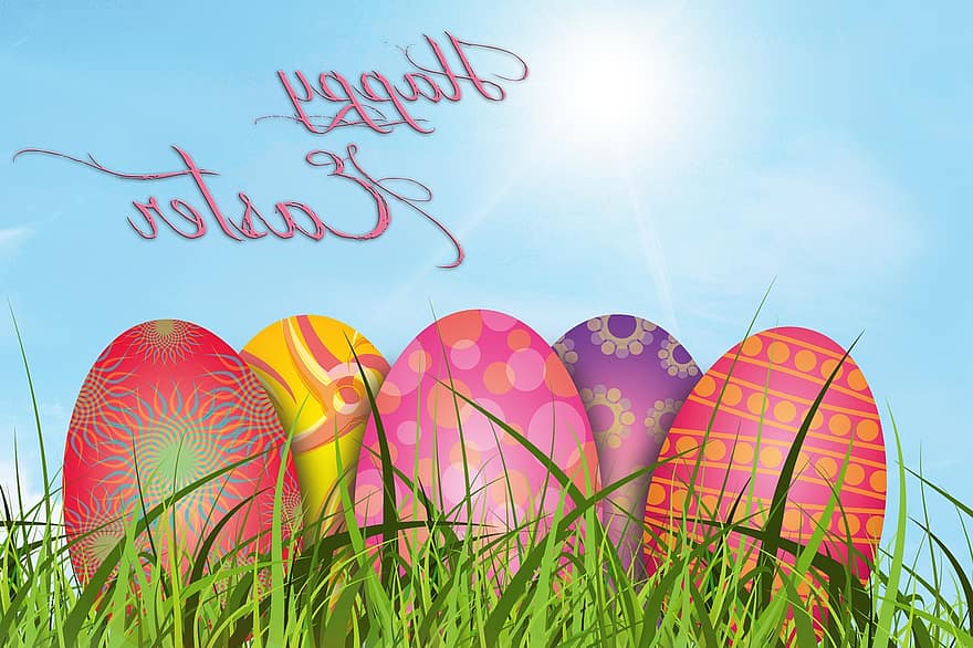 húsvéti, húsvéti tojás, vidám, tojás, festett, színes, dekoráció, cukorka, finom, csokoládé, édes