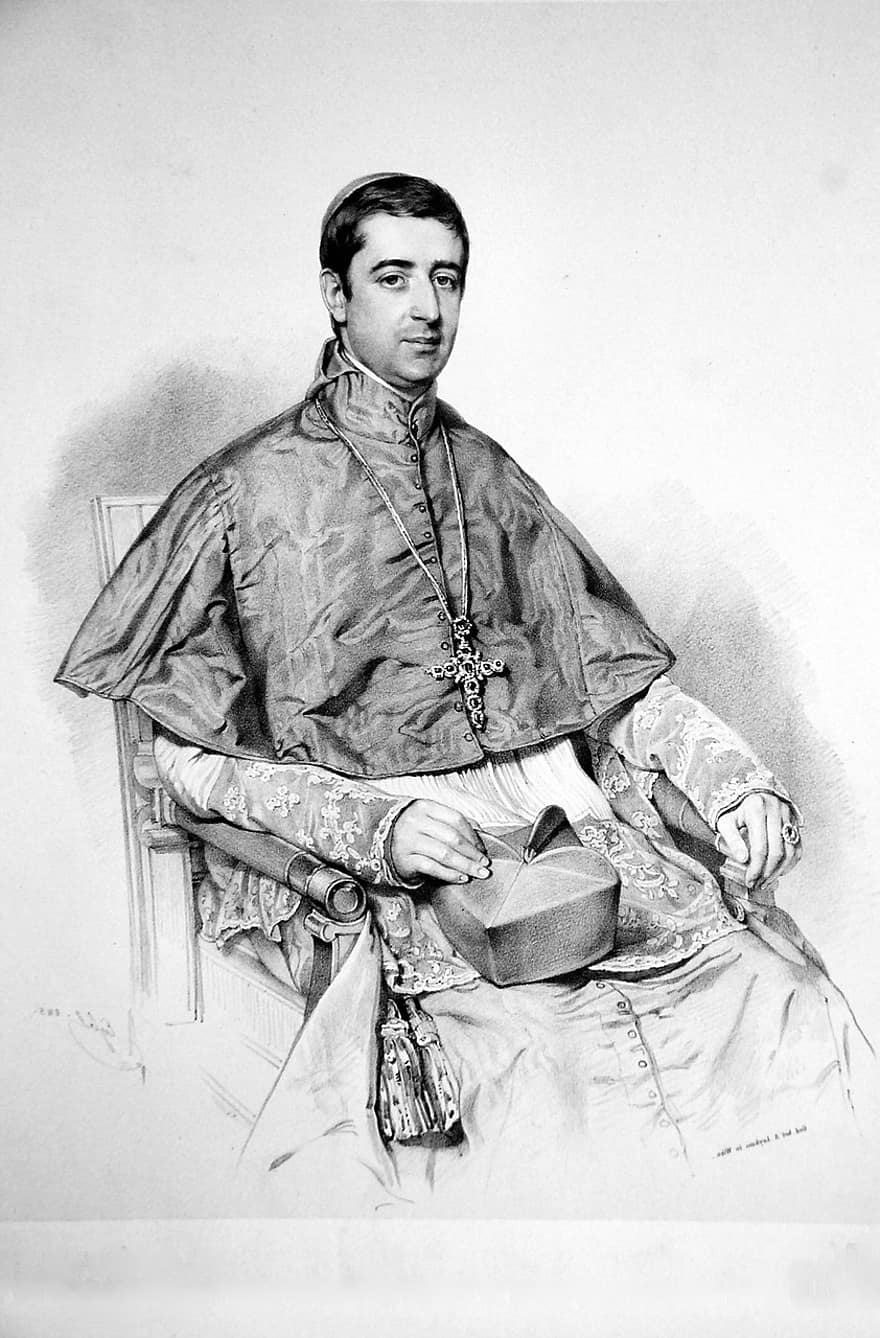 Ludwig Altieri, litografia, ritratto, persona, uomo, opera d'arte, storico