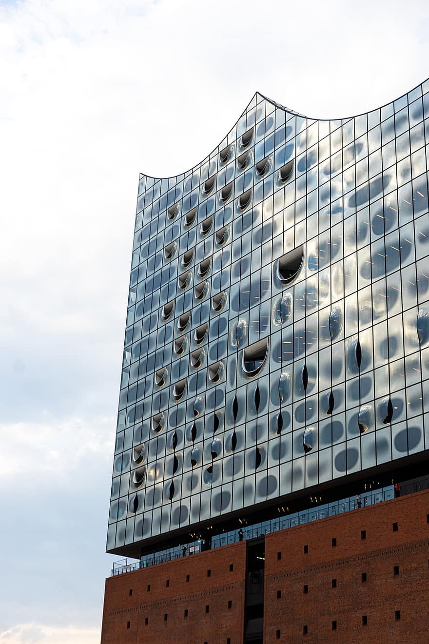 elbphilharmonie, Хамбург, сграда, Елба, Германия, забележителност, стъклена фасада, архитектура, концертна зала
