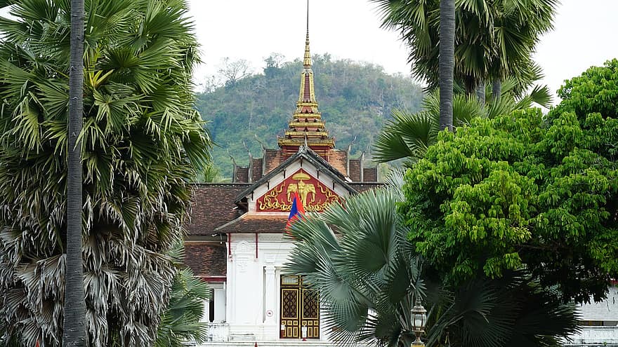 templo, asiático, viaje, turismo, edificio, Luang Prabang