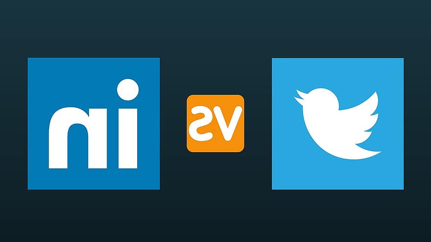 Twitter対Linkedin、ロゴ、グラフィック、インターネット