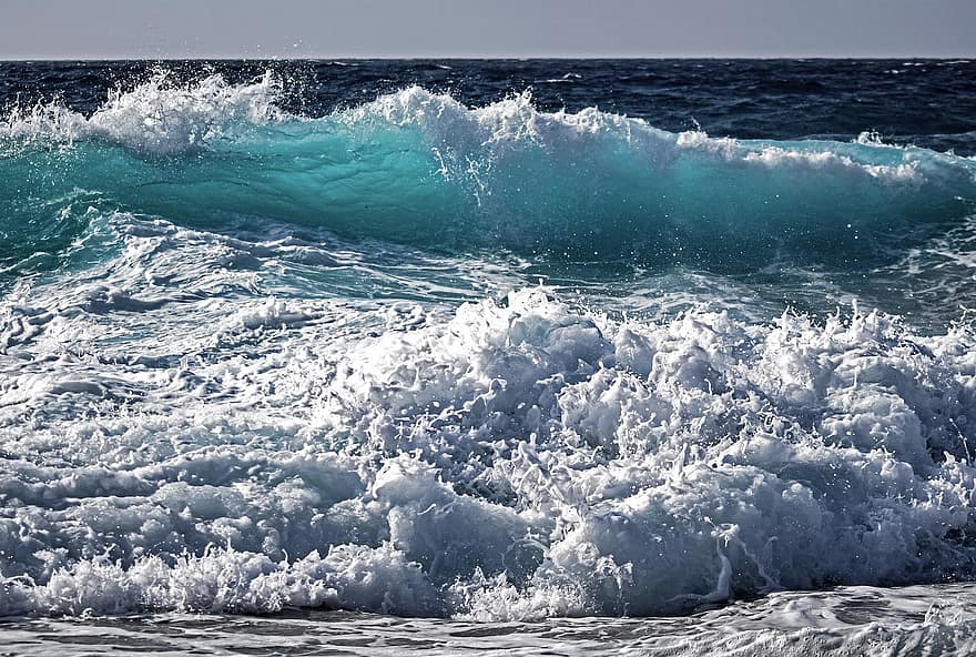 vagues, mer, océan, eau, écume de mer, écume, le surf, éclaboussure