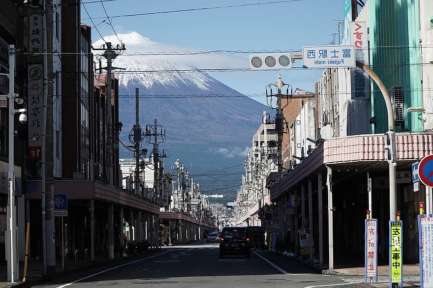 Fuji fjellet, japan, reise, turisme, vei, biler, gate