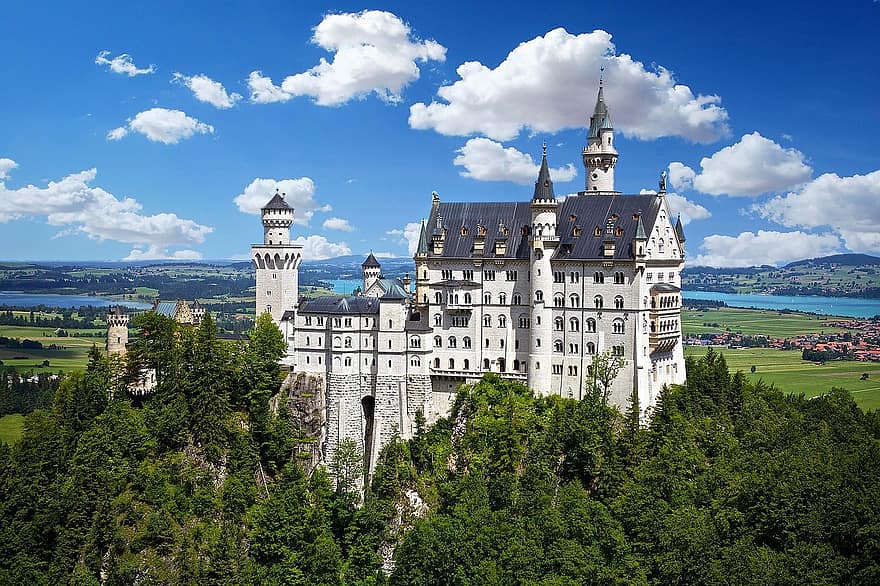 Castelo de Neuschwanstein, arquitetura, castelo, Schwangau, Alemanha, Palácio