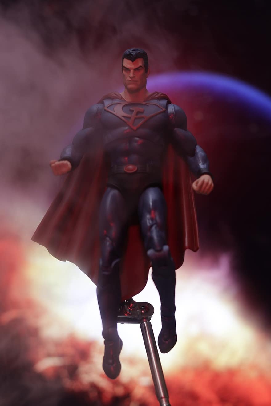 Superman, super héros, fantaisie, fils rouge, homme