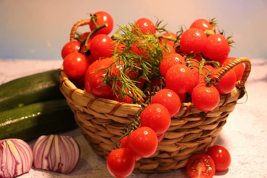 tomates, rouge, des légumes, aliments, manger, Frais, cuisinier, salade, en bonne santé, Ingrédients, mûr