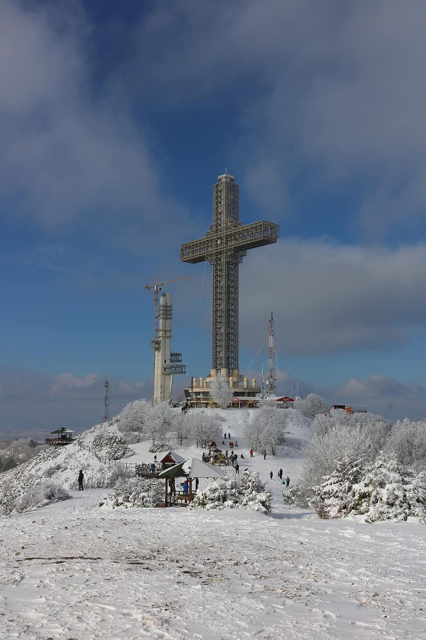 Skopje, hó, hegyek, természet, téli, túrázás, Macedónia