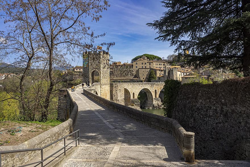 castell, pont, riu, muralla, arquitectura medieval, lloc famós, arquitectura, història, vell, cristianisme, turisme