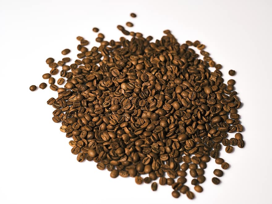 kopi, biji kopi, biji kopi panggang, kafein, kacang, merapatkan, minum, latar belakang, benih, kesegaran, makanan