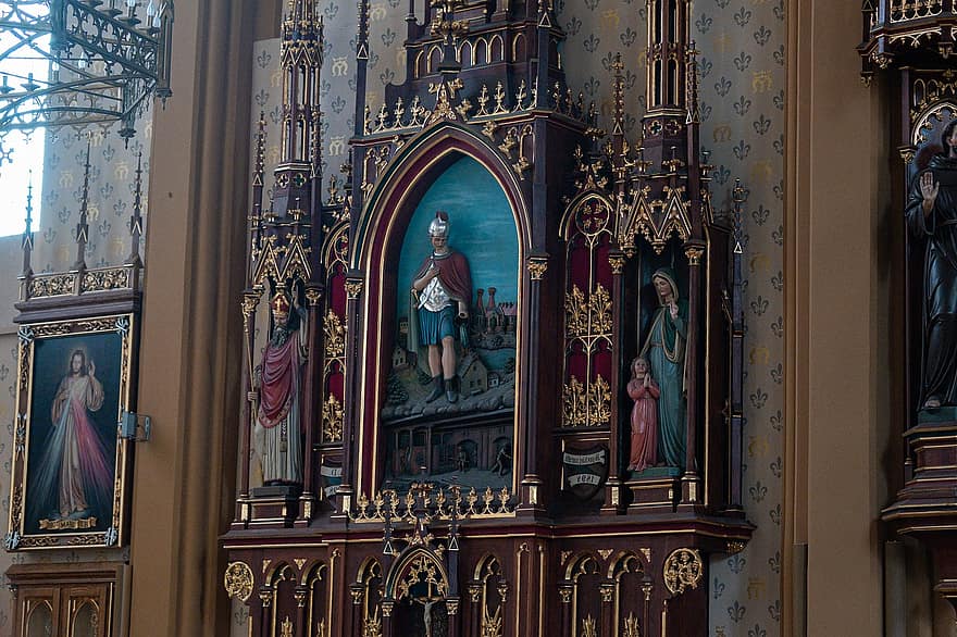 Església, altar, catòlic, Saint Florian, katowice, creença