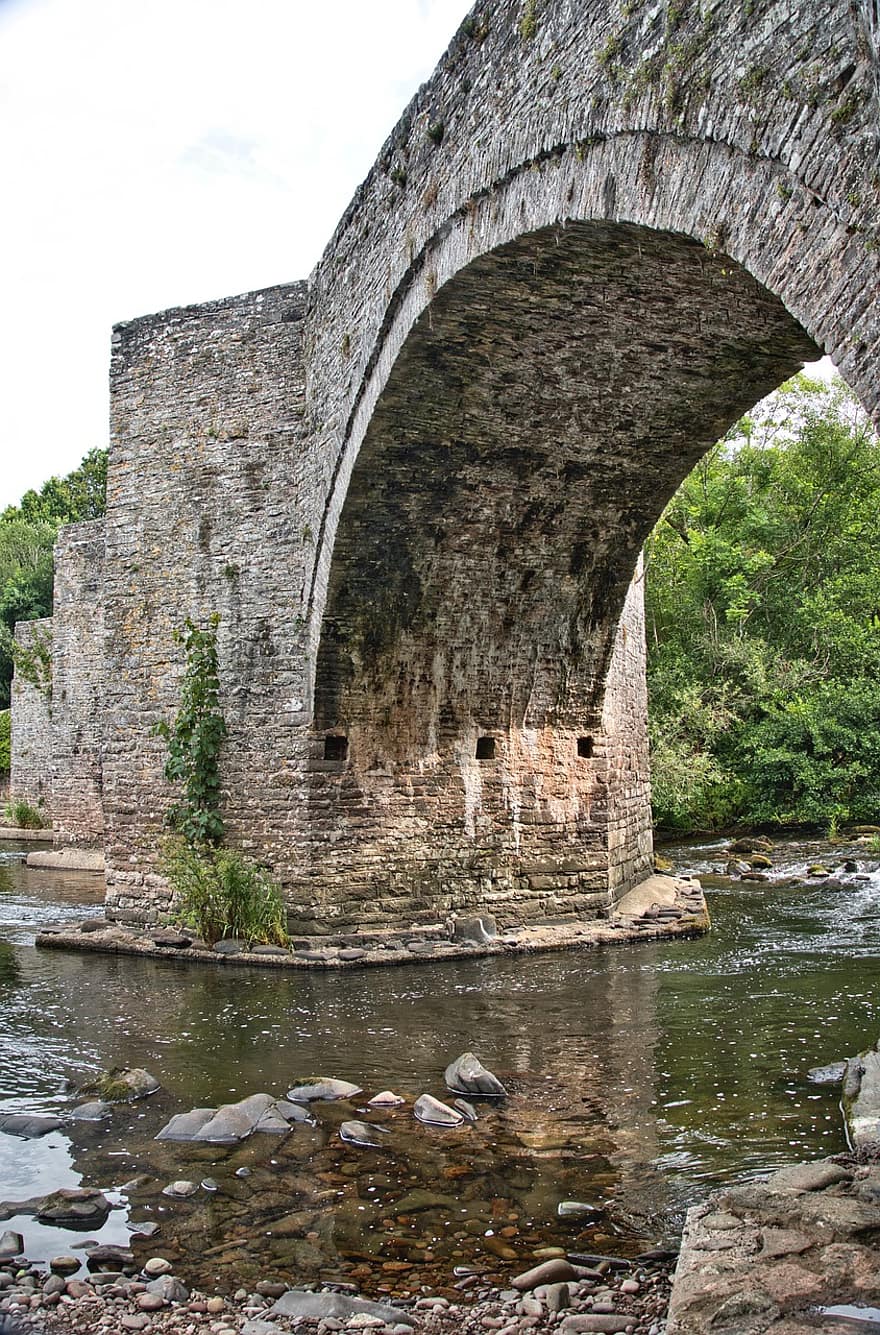 bro, bue, stein, kryssing, fra middelalderen, murverk