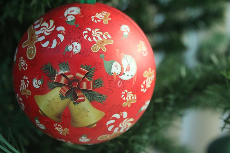 ornamen, bola, dekoratif, dekorasi, pohon, hari Natal, memangkas, Desember