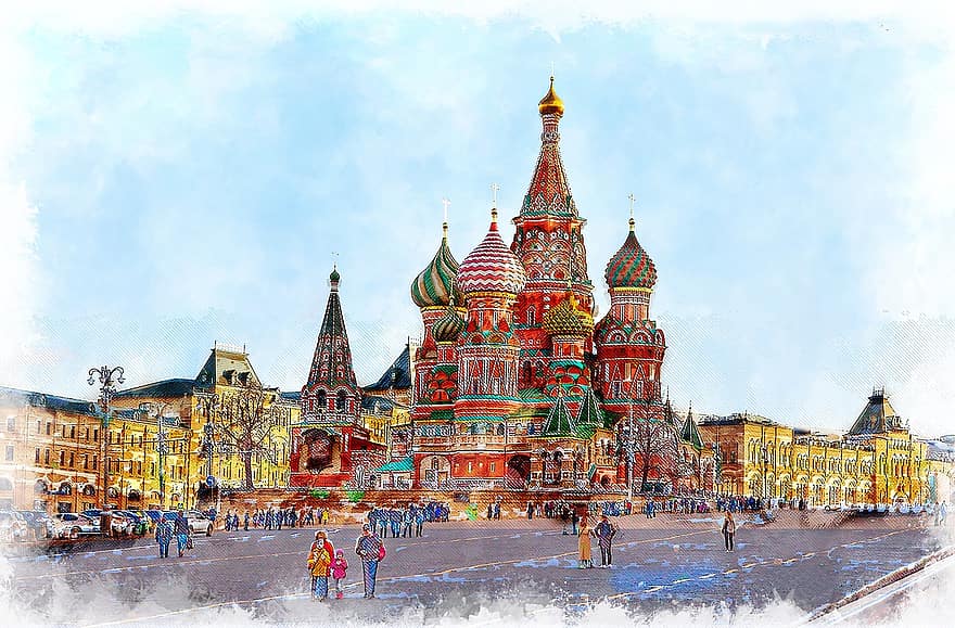 moscow, Katedral Santo Basilika, katedral penutup presvjatoj dari perawan, kubah, Rusia, agama, Kekristenan, terkenal, sejarah, ortodoks, Monumen