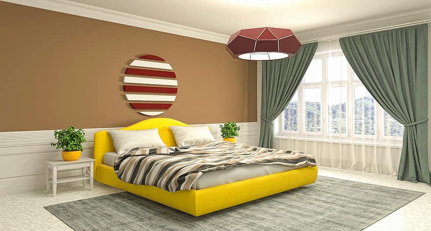 sovrum, inredningsdesign, 3d framförts, 3d rendering, rum, rumsinredning, sovrumsinredning, Huvudsovrum, dekoration, dekor, möbel