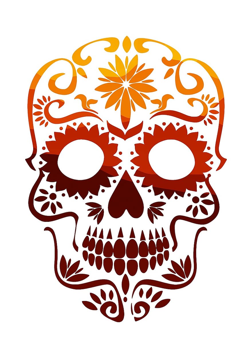 craniu, craniu de zahăr, mexican, Mexic, colorat, tradiţie
