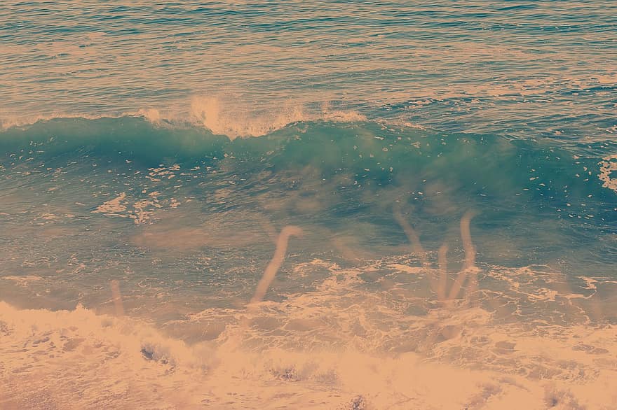 Oceano, mar, ola, playa, al aire libre, calma, agua, verano, azul, línea costera, arena