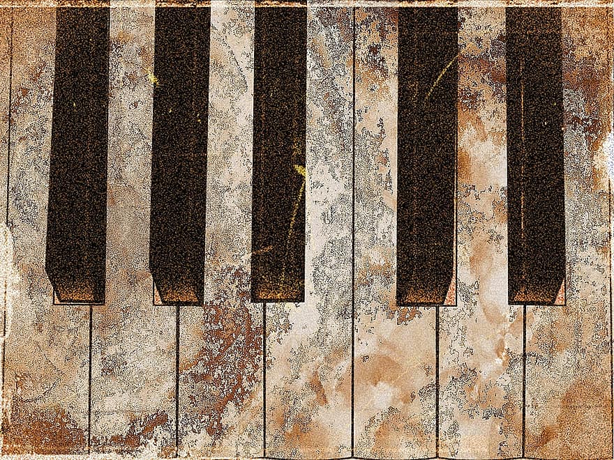 piano, música, antiguo, Sauermaul, fondo, musical, instrumento, teclado, entretenimiento, acústico, Música de Brown