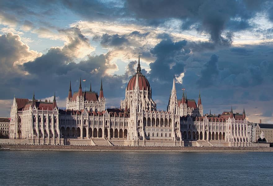 Hungarian Parliament Building, Parliament Of Budapest, Hungary, Budapest, Parliament, Danube River, River, Europe, parliament building, famous place, architecture