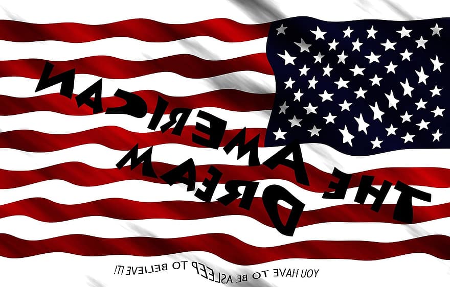 EUA, bandeira, Estrela, Sonhe, esperança, América, americano, dormir, sonhos, realidade, feito nos Estados Unidos