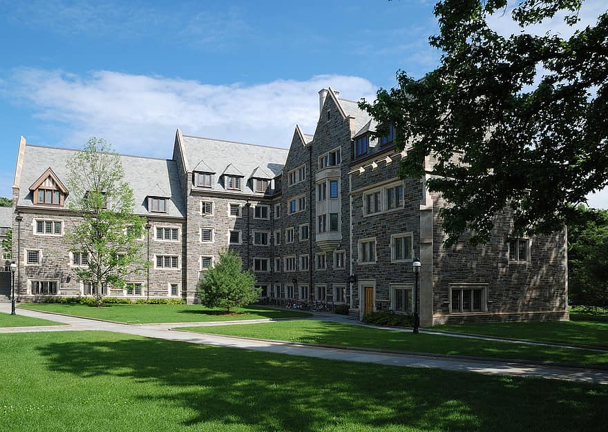 universitetsområde, Princeton, bygning, græsplæne, grøn, sten-, ivy league, universitet, uddannelse, prestige, høj