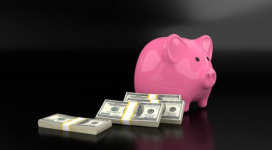 Schweinchen, Bank, Geld, sparen, Finanzen, finanziell, Darlehen, profitieren, Dollar, Schwein, Währung