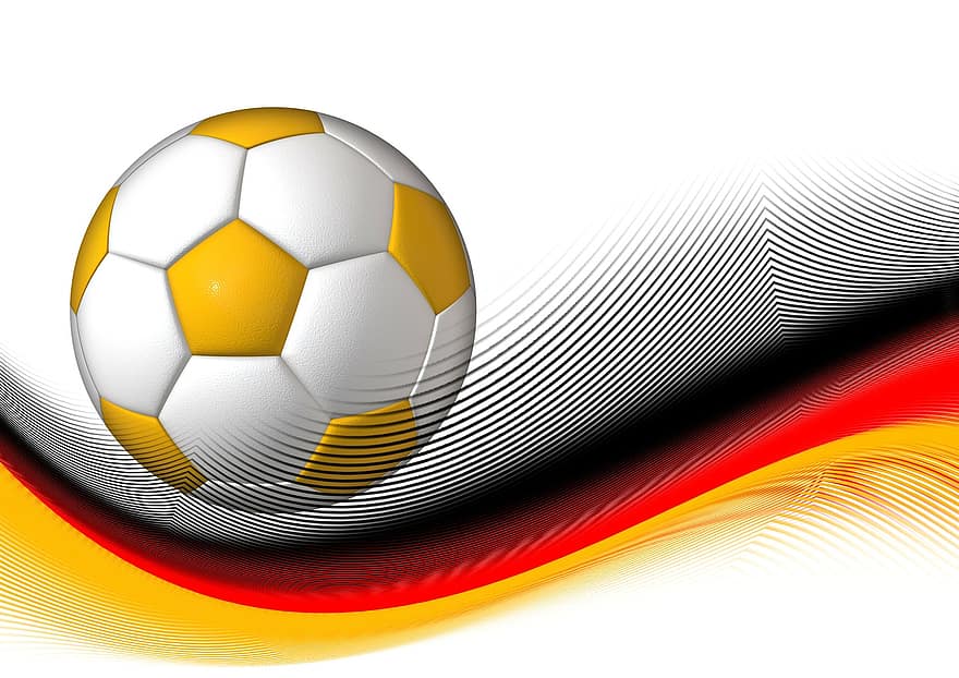 futbol, pilota, esport, dinàmica, Alemanya, color, bandera, banderes, negre, vermell, or