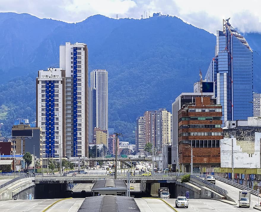 kota, bogota, Kolumbia, centro, ciudad, membangun, montañas, gunung