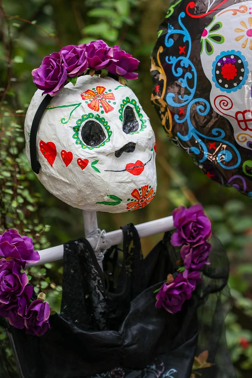 cukrová lebka, den smrti, Mexiko, kostra, umění