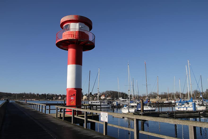 Port, Boats, Lighthouse, Sea, Baltic Sea, Harbor, Marina, Dock, Pier, Coast, Sailboats
