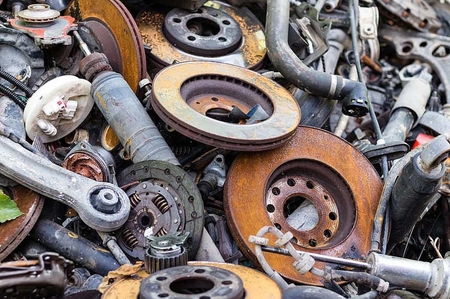 engranajes, oxidado, coche, motor, residuos, maquinaria, metal, planchar, metálico, abandonado, sucio