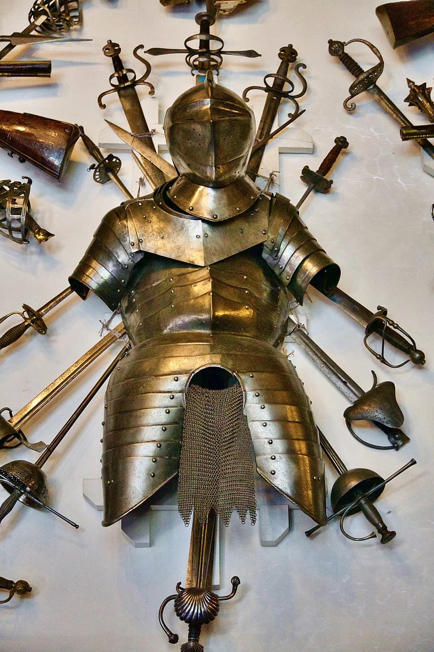 armaduras, medieval, cavaleiro, Guerreiro, protecção