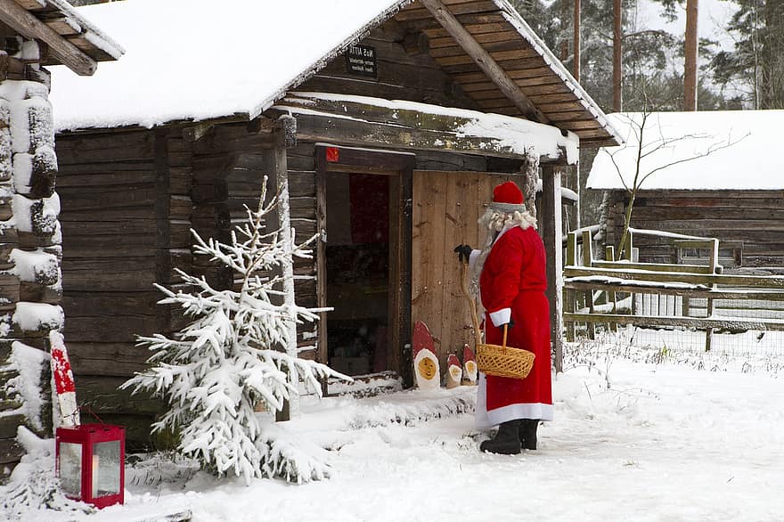 サンタクロース、休日、クリスマス、テーマ、シーズン、冬、雪、暖かい衣類、一人、男達、女性たち