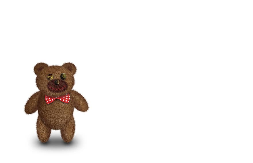 Teddy Bear, Plush, Fur, Mucha, Buttons, Soft, Nice, Lonely, Toy, Cuddly, Misiek