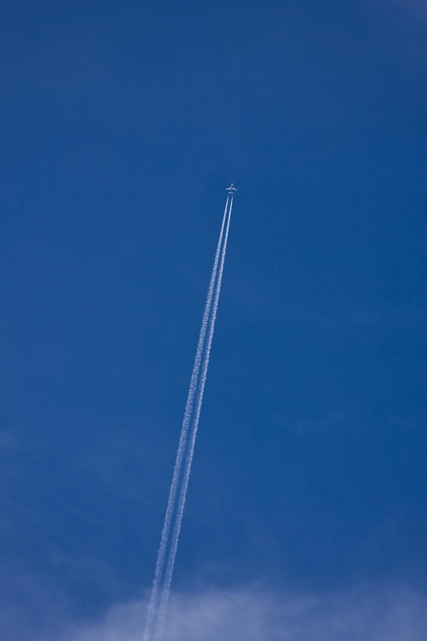 repülőgép, vágány, ég, repülési