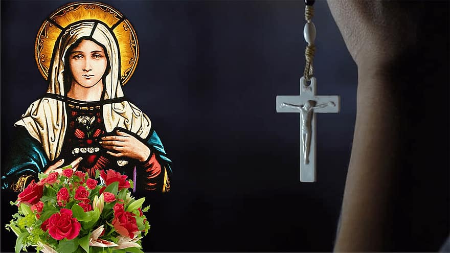 standbeeld van de Maagd Maria, Standbeeld van de Heilige Maagd Maria, Katholiek standbeeld, katholieke beeldhouwkunst